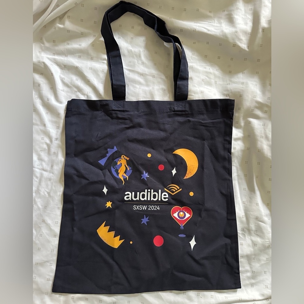 Audible SXSW 2024 Navy Blue Tote Bag